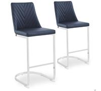 MENZZO Lot de 2 chaises de bar design Mistigri Simili Noir