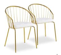Menzzo Lot de 2 chaises/fauteuils Eventille Simili Blanc