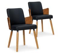 Menzzo 2XGF347ANATNOIR Lot de 2 Chaises, Noir