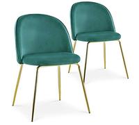 Menzzo Lot de 2 chaises Spectra Velours Vert