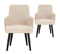 Menzzo Lot de 2 Fauteuils Neiva Tissu Beige