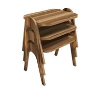 Menzzo Lot de 3 Bout de canapé Dilra Bois Naturel