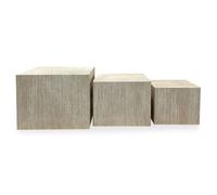 MENZZO Lot de 3 tables basses Balkor Effet Travertin Beige