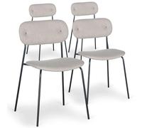 Menzzo Lot de 4 chaises Modernes Stellair Tissu Beige