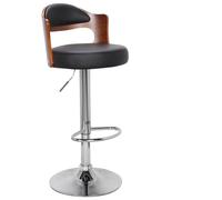 Menzzo Lot de 6 chaises de Bar Ruben Bois Noisette et Simili Noir