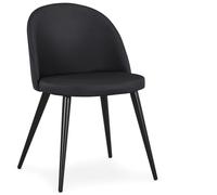 Menzzo Lot de 6 chaises Modernes Maury Simili Noir Pieds Noir