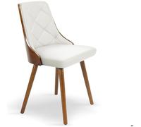 MENZZO Lot de 6 chaises scandinaves Lalix Bois Noisette et Blanc - Chaises Salle À Manger