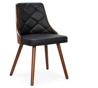 Menzzo Lot de 6 chaises scandinaves Lalix Bois Noisette et Noir