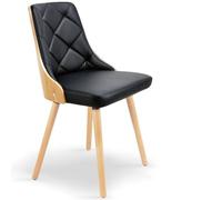 Menzzo Lot de 6 chaises scandinaves Lalix Chêne Clair et Noir