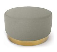 Menzzo lsr19123beigefabric Pouf Rond Daisy Tissu, Métal Beige Pied Or Taille Unique