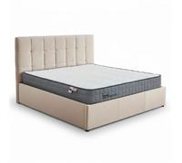 MENZZO Pack Lit-coffre Luftani + Matelas Bedream 160x200cm Velours Beige