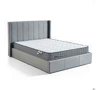 MENZZO Pack Lit-coffre Magorial + Matelas Bedream 160x200cm Velours Gris