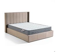 MENZZO Pack Lit-coffre Magorial + Matelas Bedream 160x200cm Velours Taupe - Velours Lit complet : L170 x P217 x H110 cmMatelas