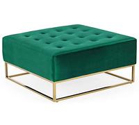 Menzzo Pouf carré Hudson Velours Vert