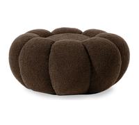 MENZZO Pouf design fleur Arielina Tissu bouclette Marron