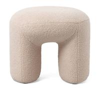 Menzzo Pouf Tendance Armania L46cm Tissu Bouclette Beige