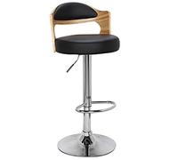 Menzzo Ruben Chêne Lot de 2 Chaises de Bar Polyuréthane Clair/Noir 46 x 44 x 88 cm