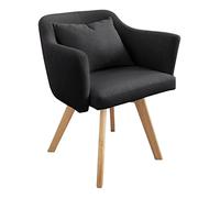 Menzzo Scandinave Dantes Chaise/Fauteuil Tissu Noir 58 x 58 x 70 cm