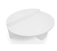 Menzzo Set de 2 Tables Basses Glowik Blanc Mat - Tables Basses Salon Style Contemporain - Meuble décoratif Salon Gain de Place