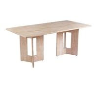 MENZZO Table à manger rectangulaire Roselia 90x180cm Effet travertin Beige