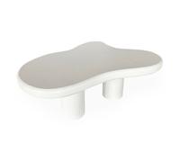 MENZZO Table basse forme courbes naturelles Valdo 69x100cm Blanc texturé