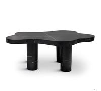 MENZZO Table basse forme nuage 69x100cm Lagoon Effet Marbre Noir
