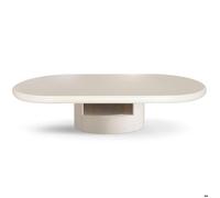 MENZZO Table basse ovale avec tiroirs 60x120cm Barket Crème