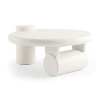 MENZZO Table basse ronde asymétrique 100cm Yang Crème