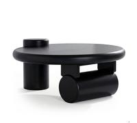 MENZZO Table basse ronde asymétrique 100cm Yang Noir