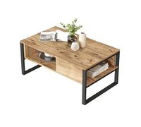 Menzzo Table Basse Style Industriel Oksana Bois Clair