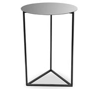 Menzzo Table d’appoint Oliana - Plateau Miroir & Structure métal Noir, Design Chic et Contemporain