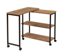 Menzzo Table d'appointe modulable Sarra Bois Clair et Métal Noir