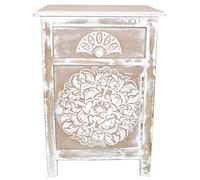 Menzzo Table de Chevet 1 tiroir et 1 Porte battante Tasha Vintage