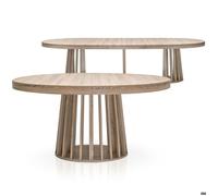 Menzzo Table ovale extensible Eliza – chêne clair