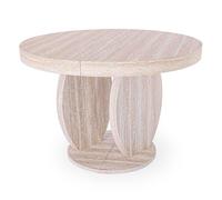 MENZZO Table ovale extensible L110-260cm Icarios avec pieds design Effet travertin Beige - table à manger