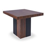 MENZZO Table rectangulaire extensible Virzon 100-240cm Bois noisette et rainurage Noir - table à manger Sans rallonge : L100 x P90 x