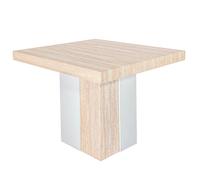 MENZZO Table rectangulaire extensible Virzon 100-240cm Effet Travertin Beige et rainurage Blanc - table à manger Sans rallonge :
