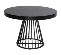 Menzzo Table Ronde Extensible Grivery - Noir, Table à Manger Design et Modulable pour Cuisine & Salon