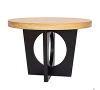 MENZZO Table ronde extensible Kalipso Chêne Clair et Noir - table à manger Sans rallonge : L110 x P110 x H76 cmAvec 1 rallonge