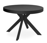 MENZZO Table ronde extensible Myriade All Black - table à manger L110 x P110 x H75 cmAvec rallonges : L110 x P160-210-260