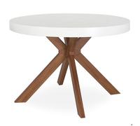 MENZZO Table ronde extensible Myriade Blanc - table à manger L110 x P110 x H75 cmAvec rallonges : L110 x P160-210-260 cm<br