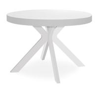 MENZZO Table ronde extensible Myriade Blanc - table à manger