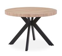 MENZZO Table ronde extensible Myriade Noir et Chêne Clair - table à manger L110 x P110 x H75 cmAvec rallonges : L110 x
