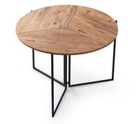 Table à manger pliable - YAPRAK - Pin Atlantique - Ronde - 4 personnes - 100 x 100 x 72 cm