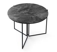 Menzzo Table Ronde Pliable Gain de Place Origami Ø100cm Effet marbre Noir et Métal Noir
