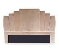 Menzzo Tête de Lit Arena 180 cm - Velours Taupe - Design Capitonné Moderne - Structure Murale Élégante pour Lit Double - L180 x P10 x H120 cm