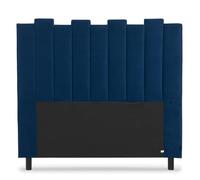 Menzzo Tête de Lit Lucky 140 cm en Velours Bleu - Tête de Lit Capitonnée Design Moderne - Décoration Élégante pour Chambre Adulte - L140 x P8 x H120 cm