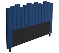 Menzzo Tête de lit Lucky 180 cm - Velours Bleu capitonné Design - Compatible lit 180 cm - Décoration Chambre Adulte - Style Moderne cocooning