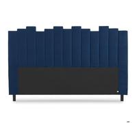 Menzzo Tête de lit Lucky 180 cm - Velours Bleu capitonné Design - Compatible lit 180 cm - Décoration Chambre Adulte - Style Moderne cocooning