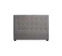 Menzzo Tête de lit Luxor 160 cm - Tissu Taupe capitonné - Design Chic Contemporain - Tête de lit rembourrée pour lit Double - L160 x P8 x H120 cm